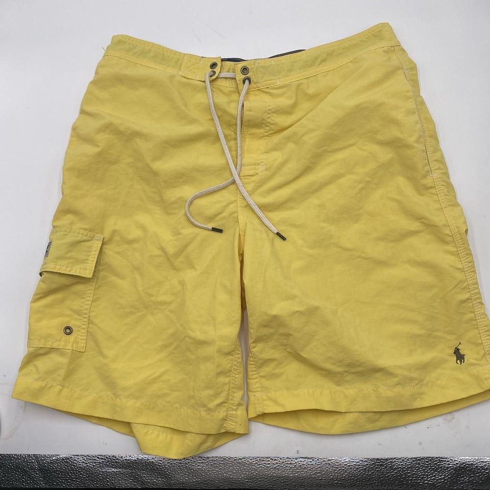 Polo Ralph Lauren Men's Mesh-Lined Swimsuit‎ Trunks Medium Yellow 5" Pockets